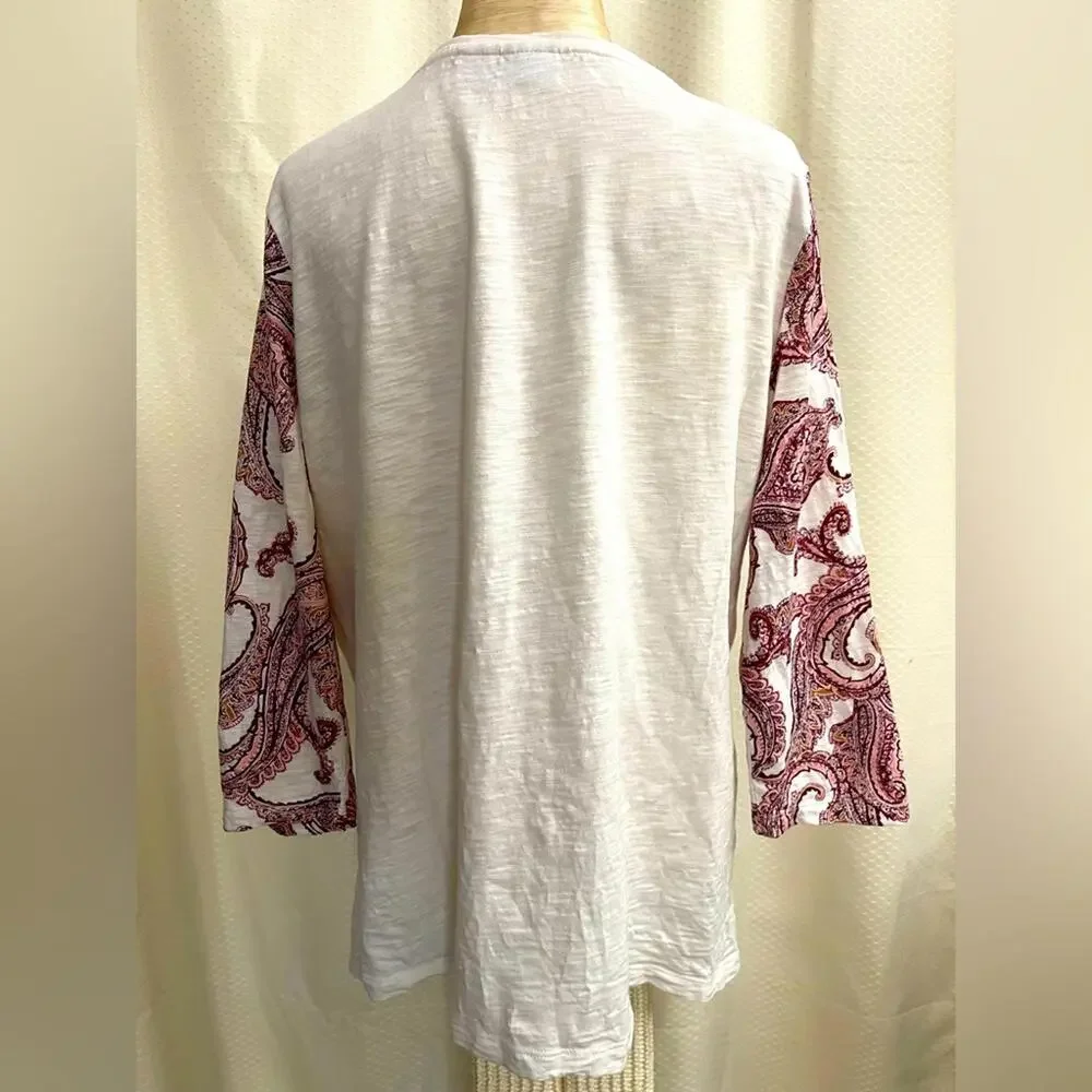 Chico’s Zenergy cotton 3/4 sleeve top Chico’s 2 (12/14) - Picture 2 of 7